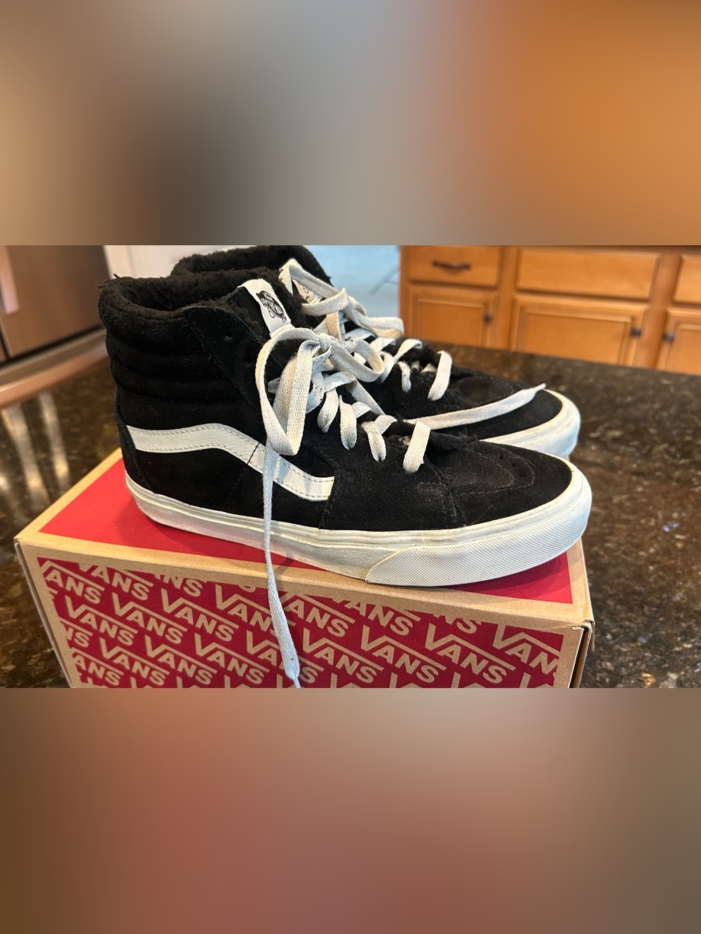 Vans Black and White High-Top Sk8-Hi Sneakers